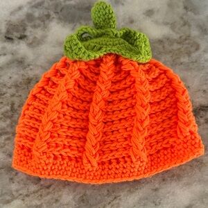 Orange Pumpkin Knit Hat for Kids
